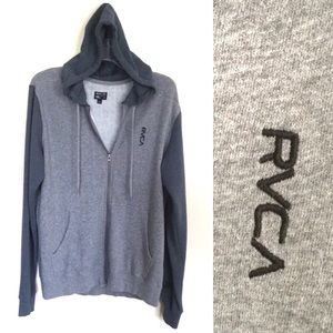 RVCA Zip Up Hoodie Sweatshirt Gray Small
